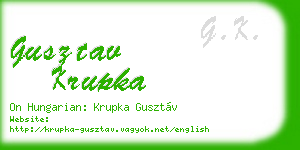 gusztav krupka business card